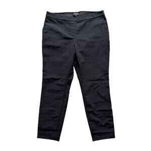 THEORY Slim Leg Black Pull On Trouser Pants in Stretch Cotton SZ 10